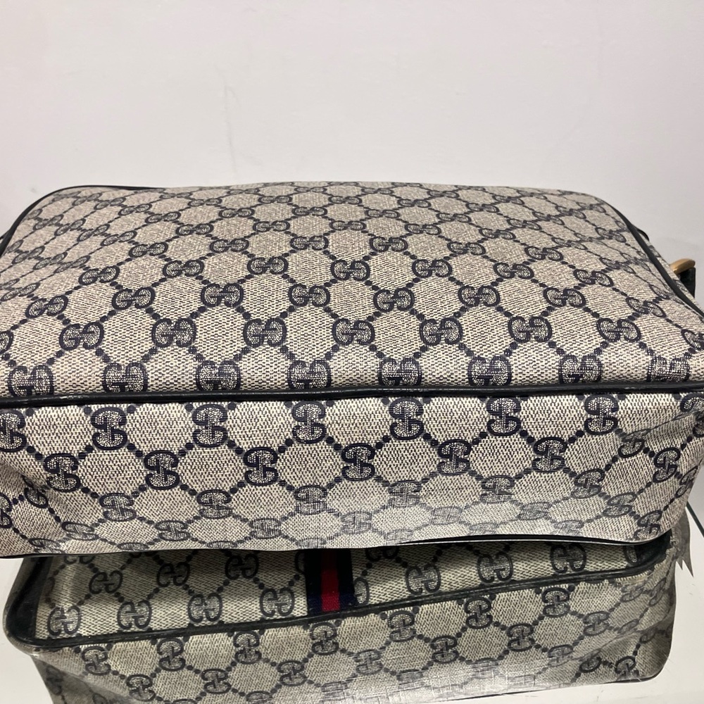 Vintage Blue Gucci GG Monogram Ophidia School Messenger Bag One Owner Good Shape - Picture 6 of 16